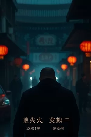 《灯塔守夜人》竖版海报，礁岛灯塔在暮色里亮起暖黄灯窗