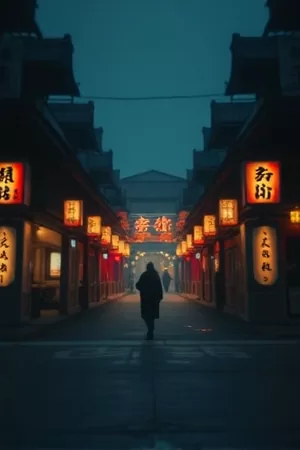 《混凝土季节》竖版海报，脚手架剪影叠在城市黄昏上